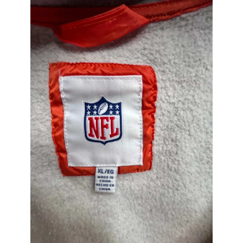 NFL Denver Broncos Full Zip Hoodie Jacket Orange Gray Colorblock Mens XL